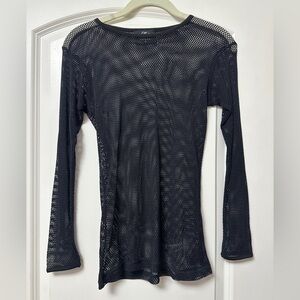Valfre Black Mesh Long Sleeve Top M